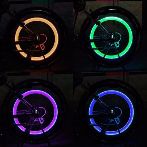 Super Power Lights Tire Lamp resistant Multicolor Bike Bicycle Accessories Supplies Neon Strobe LED Tire Valve Caps #272208