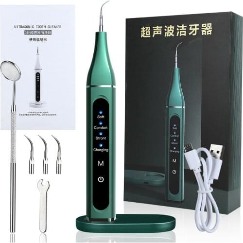Ultrasonic Vibration High Frequency Electric Tooth Calculus Remover Sonic Dental Scaler Tooth Stains Tartar Plaque Teeth Cleaner