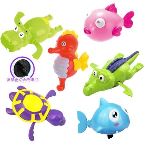 Baby Wind Up Bath Kids Toys Lovely Turtle Fish Shark Clockwork Chain Swimming Water Bath Education Toys Children Kids Clockwork