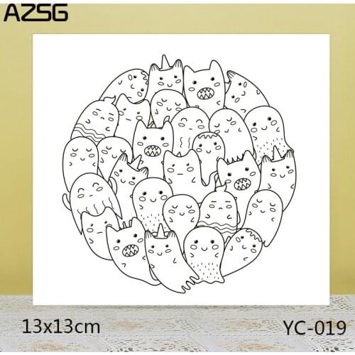 ZhuoAng A group of ghosts Clear Stamps For DIY Scrapbooking/Card Making Decorative Silicon Stamp Crafts