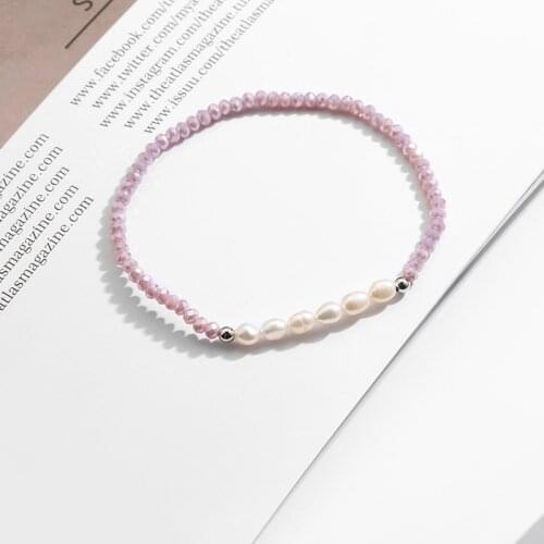 1 Piece 16cm Length Delicate 2mm Crystal Beads Stretch Pearl Bracelets for Women Gift Jewelry