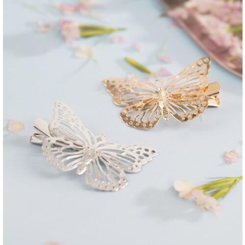1Pcs Hair Jewelry Accessories Girls Headwear Metal Butterflies Hair Clips Grips Hairclips Hairpins Barrette Clamps For Hair Pins