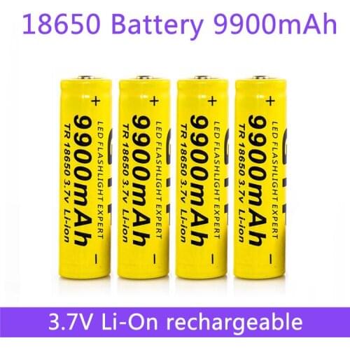10pcs/Lot 100% New Original 18650 3.7v Li-Ion battery 9900mAh Rechargeable battery Flashlight battery