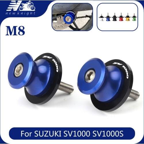 2 Pcs With Logo 8MM Aluminum Swingarm Spool Slider Stand Screws Motorcycle Accessories For SUZUKI SV1000 SV1000S SV 1000 1000S