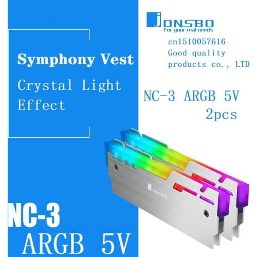 2PCS jonsbo NC-3 5V ARGB Version Memory glow cooling vest Crystal shape LED lighting effect