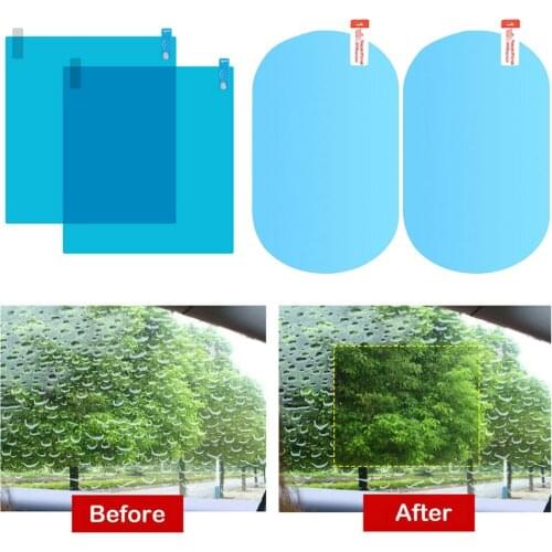2pcs Car Rearview Mirror Side Window Film Waterproof Anti-Fog Rain-Proof Protective Car Sticker Mirror Window Clearness