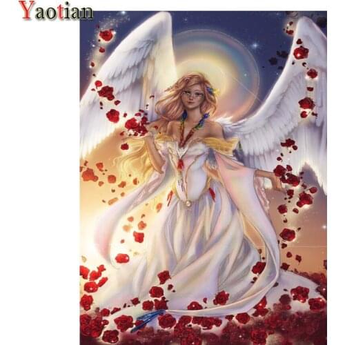 5D Diamond Painting cartoon girl Diamond Embroidery beauty angel rose full square round drills Rhinestone Mosaic cross stitch