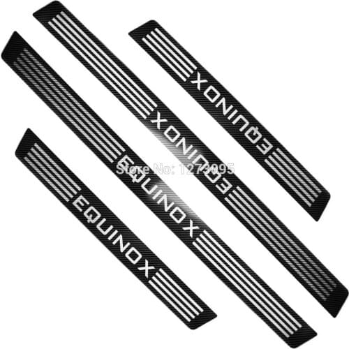 For Chevrolet Equinox 2018 2019 2020 Carbon Fiber Door Sill Scuff Plate Kick Guard Pedal Threshold Bar Protector Car Accessories