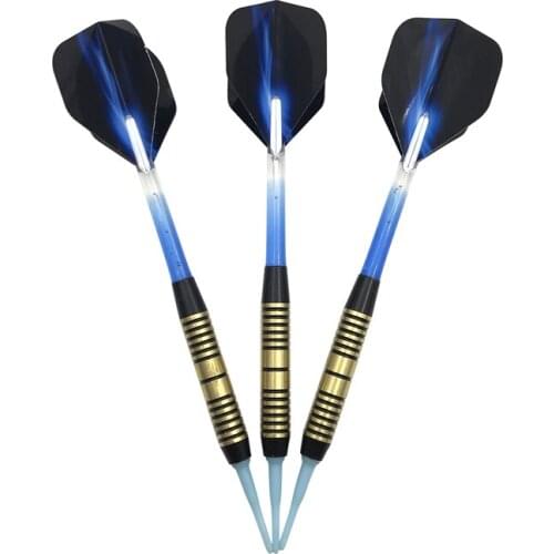 Electronic Darts Accessories 3Pcs/set Darts Soft Tip Indoor Sports Throwing Games Blue Nylon Shafts Aurora Flights Dardos