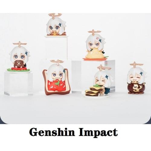 Paimon Emergency Food Theme Blind Box Game Genshin Impact New Account Figure Anime Project PVC Statue Xmas Decoration Kids Gifts