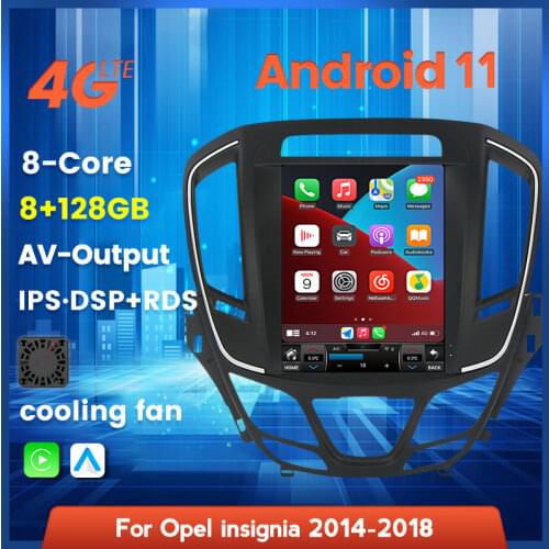 IPS Android Os 11 Vertical Screen Tesla Style Car GPS Multimedia Radio BT Navigation Player for Opel Insignia 2014-2018 carplay