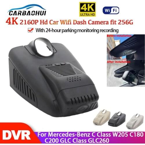 4K HD 2160P Night Vision Wifi Car DVR Dash Cam Video Recorder Camera For Mercedes-Benz C Class W205 C180 C200 GLC Class GLC260