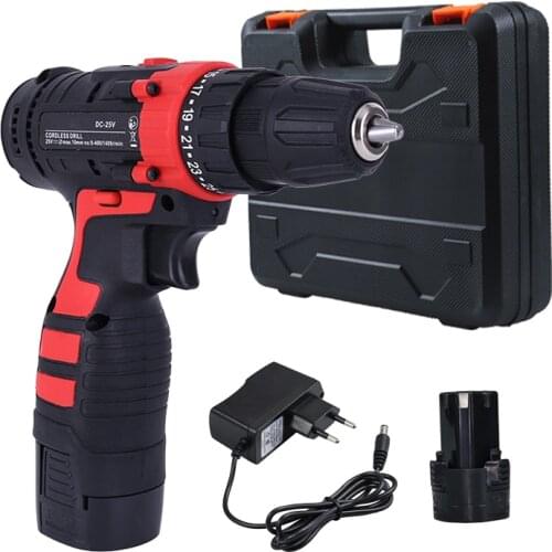 Cordless Electric Drill Screwdriver Rechargeable Lithium Battery Multifunction Electric Drill Wireless Power Tool Electric Drill
