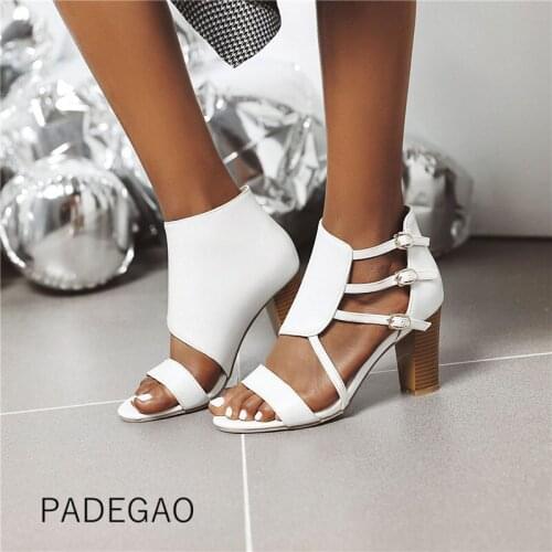High Heels Women Sandals 2020 Fashion Vintage Gladiator Women Sandals Buckle Open Toe Shoes