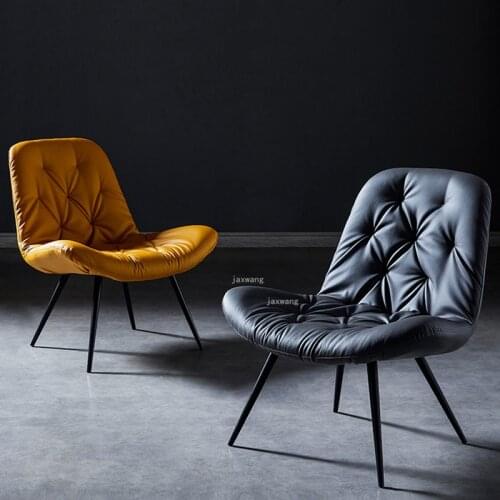 Living Room Sofa Modern Minimalist Furniture Iron PU/leather Chair Nordic Home Backrest Lazy Leisure Single Sofa Chair