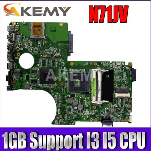 For ASUS N71JV N71JA mainboard laptop motherboard Test work 100% W/ 1GB GPU can Support I3 I5 CPU
