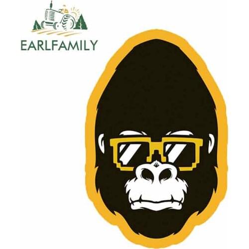EARLFAMILY 13cm x 8.5cm for Cool Gorilla Funny Car Stickers Graphics Vinyl Auto Decals Waterproof Decoration Occlusion Scratch