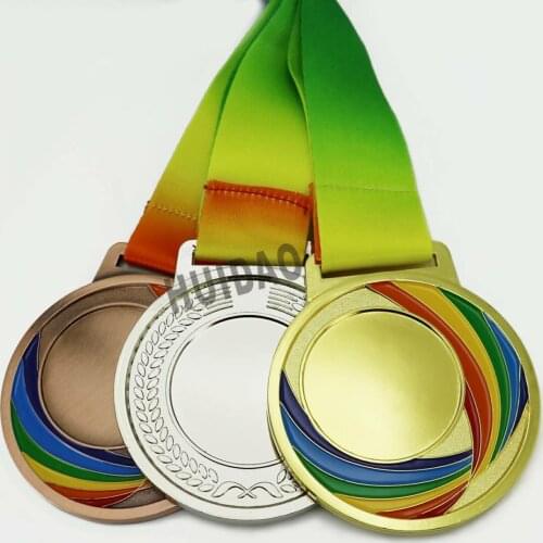 1 Set Ready Market Medals with Ribbon 1Set Contain 1pcs Gold Color and 1pcs Silver Color,1pcs Copper Color Medallion Size 70MM