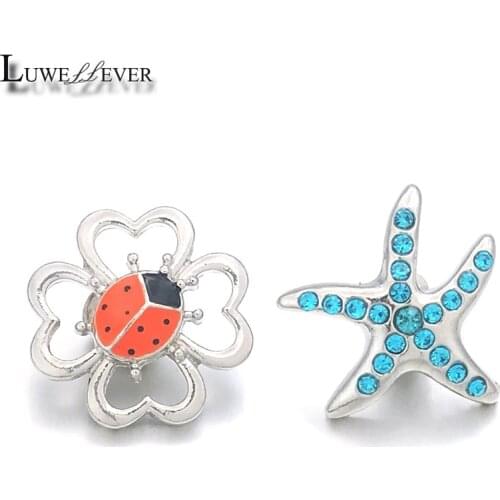 Starfish Component w108 Crystal 18mm Metal Snap Button For Bracelet Necklace Interchangeable Jewelry Women Accessorie Findings