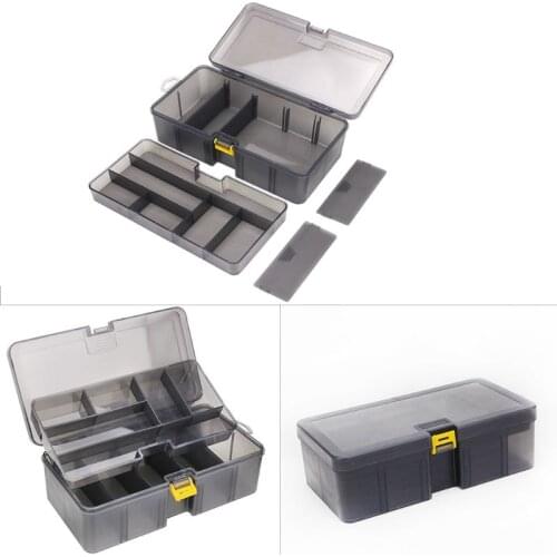 Multi-division Dual Layer Tool Storage Box Multifunctional Organize Fishing Lure N58C
