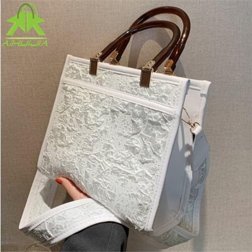 Fashion Simply PU Leather Crossbody Bags For Women 2021 New Casual Lace Shoulder Messenger Bag Wide StrapTravel Small Handbags