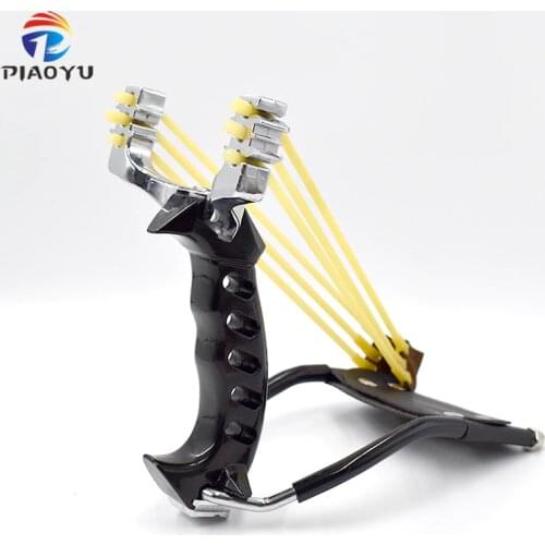 Powerful Slingshot with Rubber Bands Folding Slingshot Outdoor Black Gold Hunting Slingshot Shooting Steel Balls for Fishing