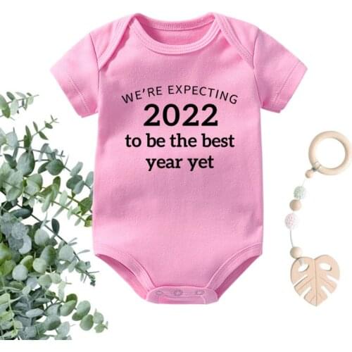 We're Expecting 2022 To Be The Best Year Yet Baby Romper Girls Boys Onesies Funny Clothes Newborn Baby Bodysuit Gifts