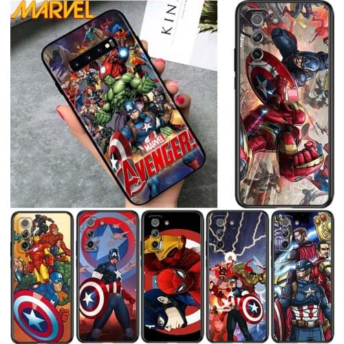 Marvel Avengers for Samsung Galaxy S21 Ultra Plus Note 20 10 9 8 S10 S9 S8 S7 S6 Edge Plus Soft Black Phone Case