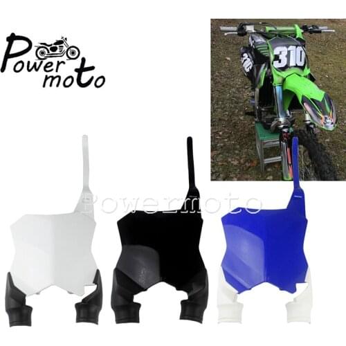 Motocross White Front Number Plate Panel For Kawasaki KX250F KX450F 2016-2019 KXF 250 450 MX Enduro Dirt Bike Plastic Name Plate