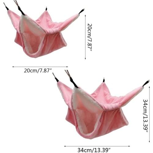 Plush Hamster Hammock Double-layer Thicken Warm Sleeping Bag Nest Hanging Cage M68E