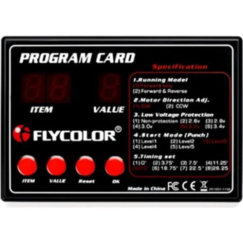 Original FLYCOLOR Programing Card for Remote Control RC Boats Ship Flycolor ESC Electronic Speed Controller