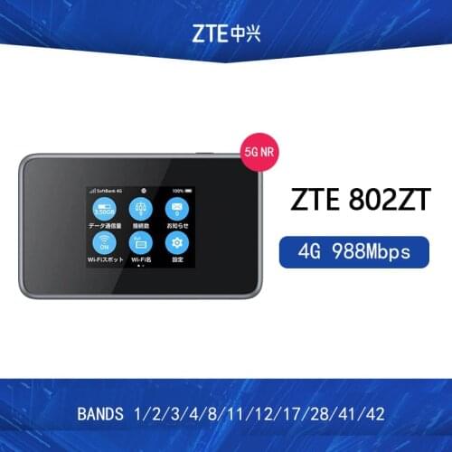 Unlocked ZTE 802ZT 4G 988Mbps LTE Mobile Wireless hotspot 4g bands 1/2/3/4/8/11/12/17/28/41/42 PK HUAWEI E5788 NETGEAR M1