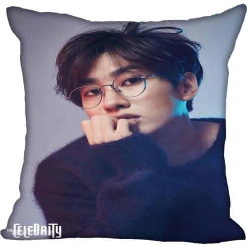 Custom Kpop Super Junior Lee Hyuk Jae Printed Square silk Pillowcases 40x40cm,35x35cm One Side Satin Pillowcase Custom Logo