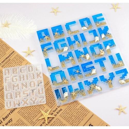 "A-Z" Digital Letter Silicone Mold for Diy Epoxy Uv Pressed Flower Resin Crafts Mould Tools Home Decoration