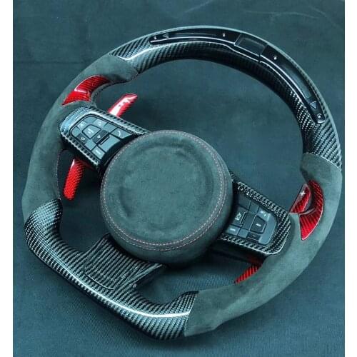 Cuatomized Real Carbon Fiber Sports Steering Wheel for Jaguar XE E-Pace P200 2012-2015 with Paddle
