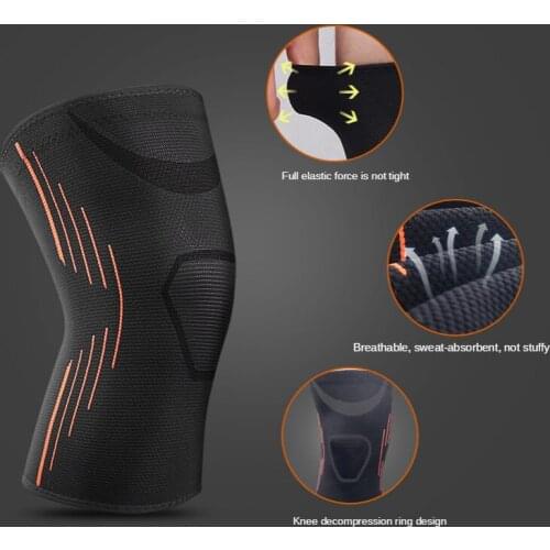 Sports Knee Pads Nylon Non-slip Elastic Basketball Training Breathable Fitness Sports Protective Gear Plus Velvet Knee Pads