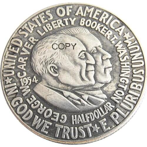 USA 1954P/S/D Booker T. Washington Half Dollar Silver Plated Copy Coin