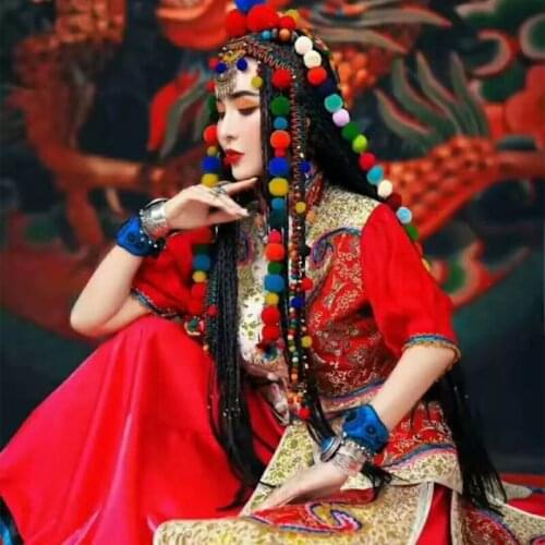 Tibetan Dance Dress Ethnic Minority Dress Tibetan Dress Self-cultivation Square Dance Dress Female Adult Chinese Folk Dance