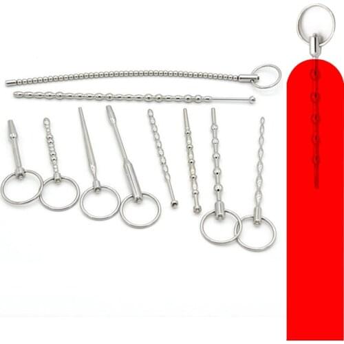 Urethral Catheters Play Stainless steel Male Urethral Sound Catheter Electro Penis Plug Dilator Adult PlUgs