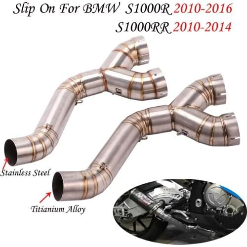 For BMW S1000R 2010-2016 S1000RR 2010-2014 Slip On 61MM Motorcycle Muffler Exhaust Pipe Middle Link Connect Tube Moto Modified