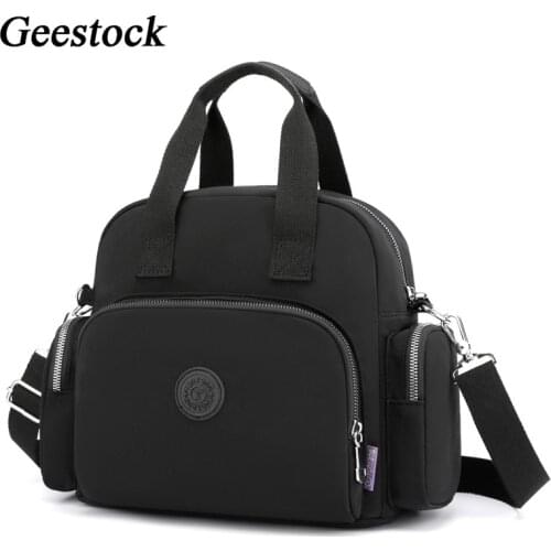 Geestock Women Crossbady Bag With Hidden USB Charging Ladies Shoulder Bag New Solid Color Female Backpack Casual Messenger Bag