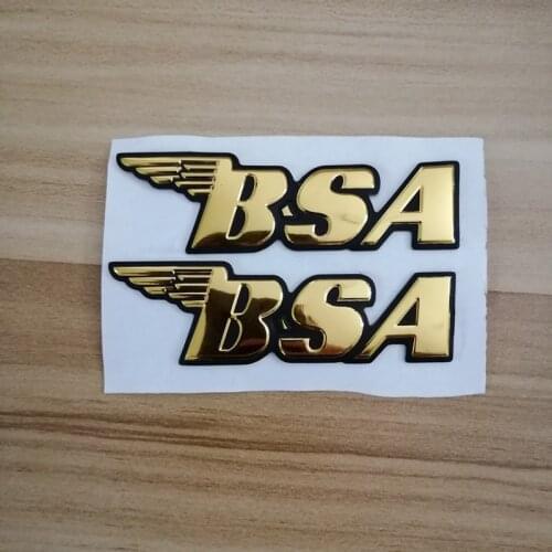 1 Set 3D Yellow Motorcycle Emblem Badge Decals Scooter Reflective Stickers For BSA