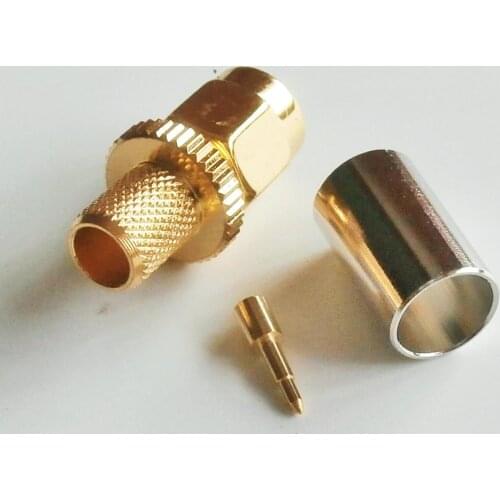 1X Pcs High-quality RF Coax Connector Socket SMA Male Jack Crimp for RG8X RG-8X RG59 LMR240 Cable Plug Gold Plated Coaxial