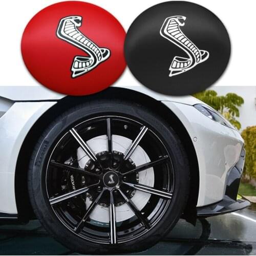 4pcs 56mm Snake Logo Car Hub Cover Sticker Decals Car-stying For Ford Mustang Shelby GT500 GT350 Auto Decoration Accessories
