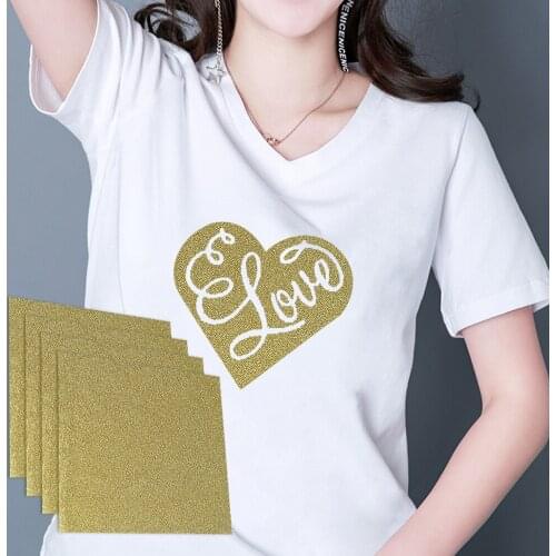 5 Sheets/lot 19.5*18.5cm Glitter Heat Transfer Vinyl Heat Press Cut DIY T-shirt Garment Clothing Materials decorative patches