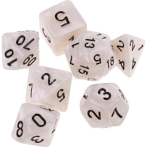 7x Acrylic Polyhedral Dice D4-D20 Dice for MTG TRPG Party Roleplay Game Toys