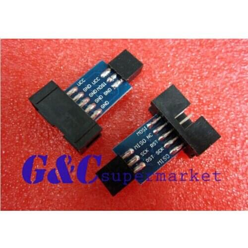 2PCS 10 to 6 Pin Adapter for AVRISP USBASP STK500 Black diy electronics