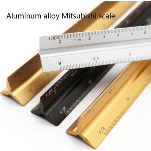 Y5GE 12" Aluminum Architect Scale Triangular Scale Scale Ruler for Blueprint Triangle Ruler Drafting Ruler Architect Ruler