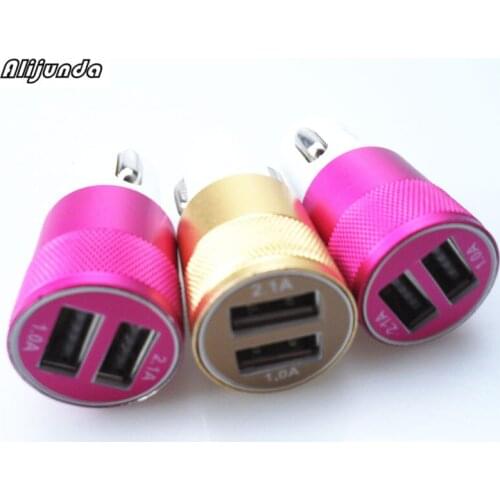 Dual USB car charger 2.1V small steel gun car charger for Peugeot 206 207 208 301 307 308 407 2008 3008 4008
