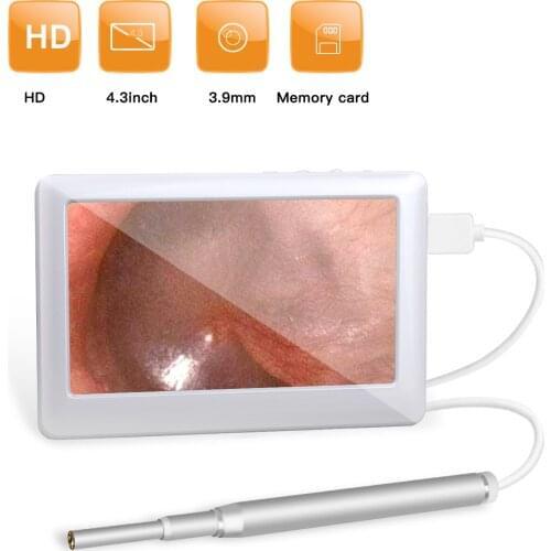 4.3inch Screen 3.9mm HD 2MP 1080P Earscope Cleaner Ear Wax Removal Camera Wireless Earpick Endoscope 3in1 USB Otoscope